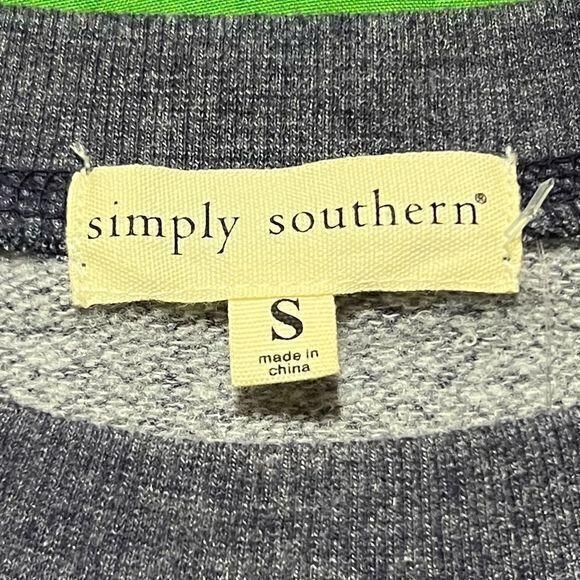 NWT Simply Southern “Choose Happy” Long Sleeve Crewneck Sweatshirt Blue Small‎ - Picture 7 of 8